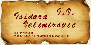 Isidora Velimirović vizit kartica
